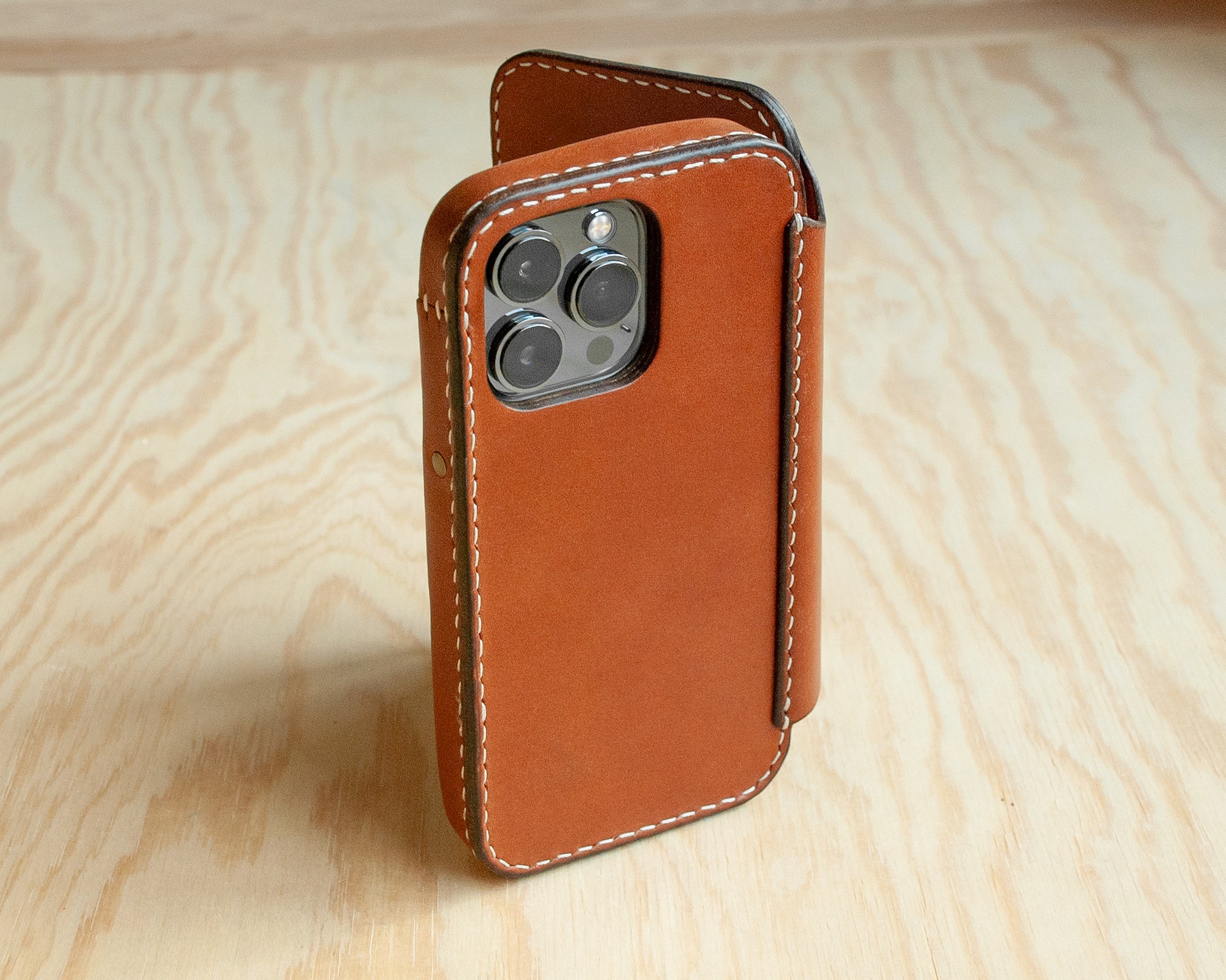 iPhone Leather Wallet Case | Handmade | Oil Wax Whisky