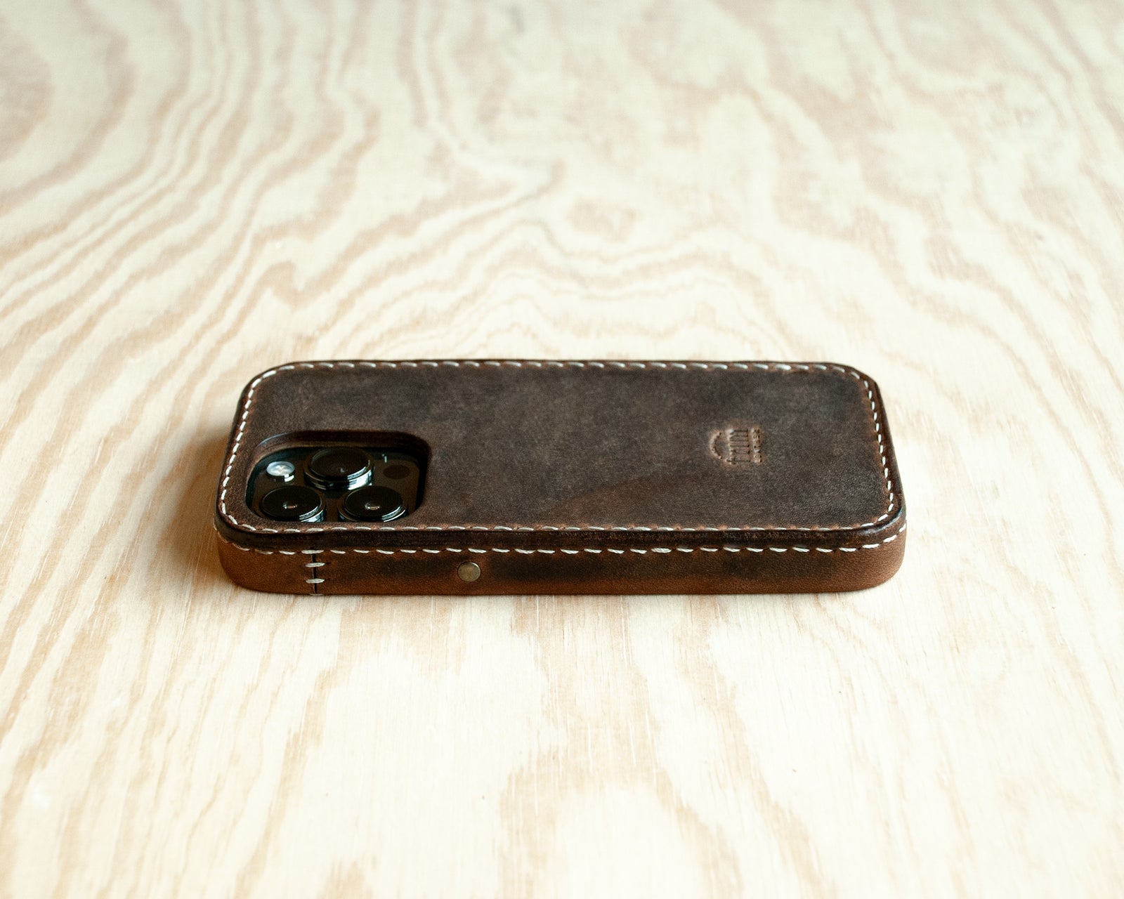 iPhone Leather Case | Handmade | Oil Waxed Leather | Dark Walnut