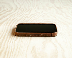 iPhone Leather Case | Handmade | Oil Wax Dark Walnut