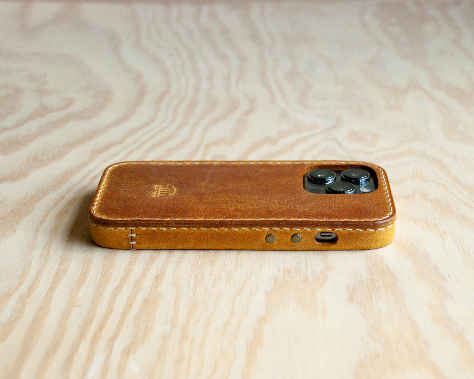 iPhone Leather Case | Handmade | Oil Waxed Leather | Honey Brown