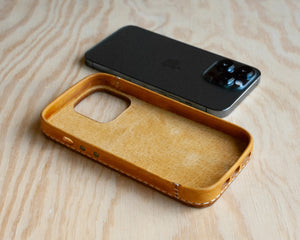 iPhone Leather Case | Handmade | Oil Wax Honey Brown