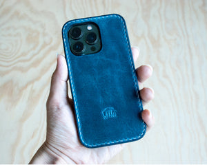 iPhone Leather Case | Handmade | Oil Wax Jeans