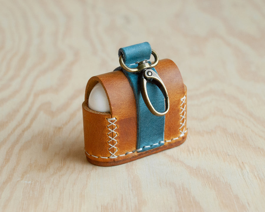 TRIM leather AirPods case back and texture detail
