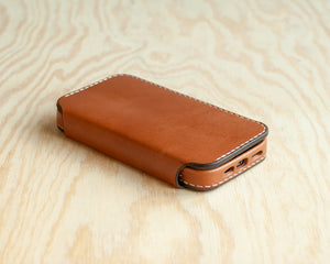 iPhone Leather Wallet Case | Handmade | Saddle Brown