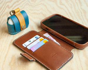 iPhone Leather Wallet Case | Handmade | Saddle Brown