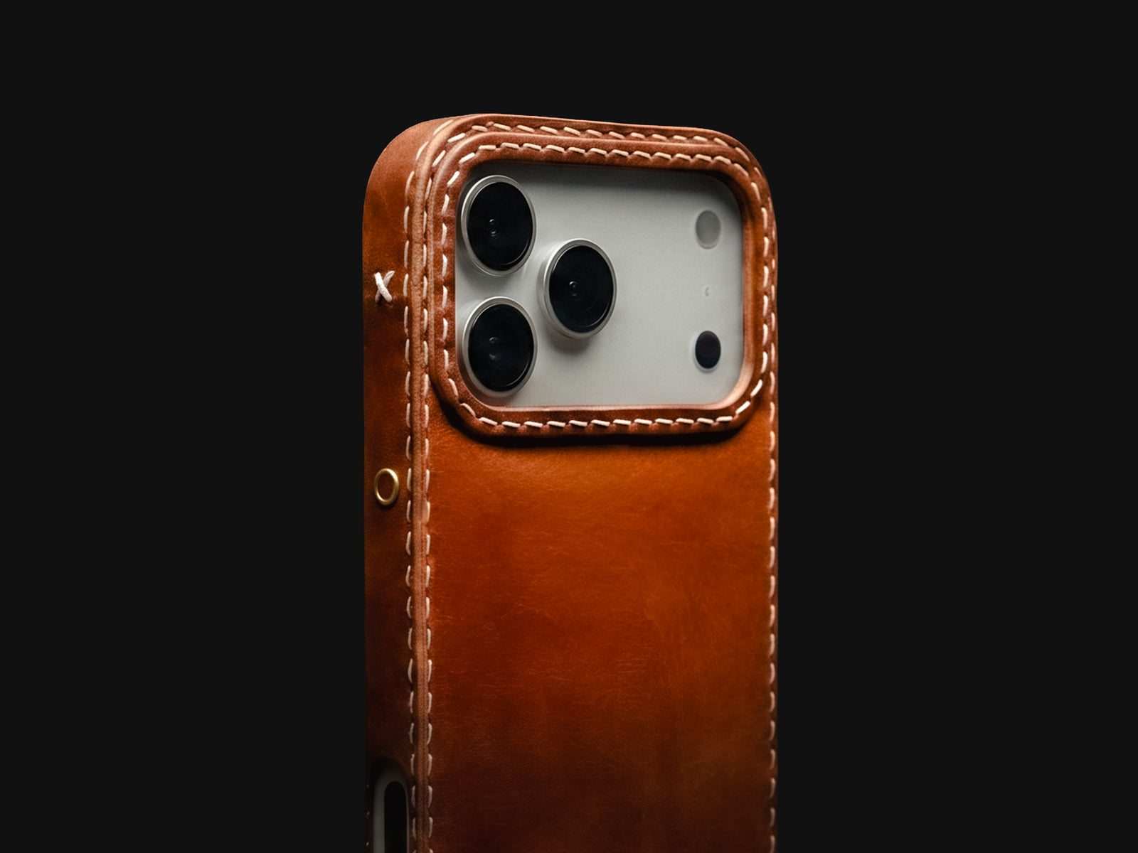 Ember oil-waxed leather iPhone case by TRIM, handmade in Hong Kong