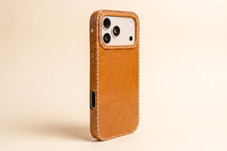 Handmade Leather iPhone Case · Honey