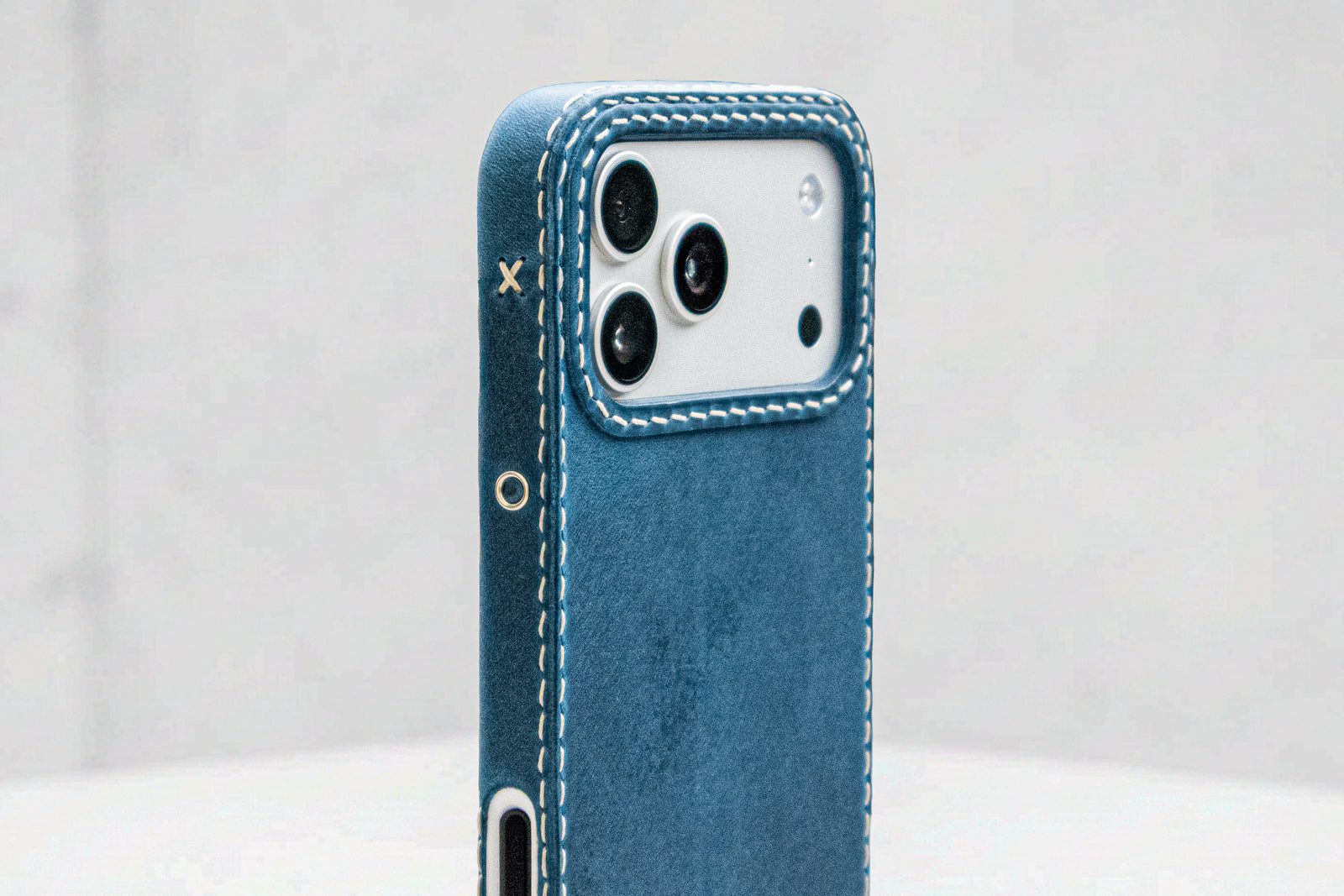 iPhone Leather Case | Handmade | Oil Waxed Leather | Jeans Blue