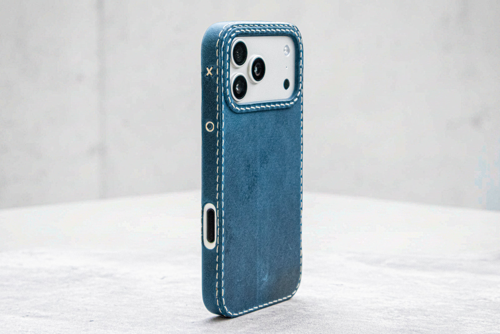 iPhone Leather Case | Handmade | Oil Waxed Leather | Jeans Blue