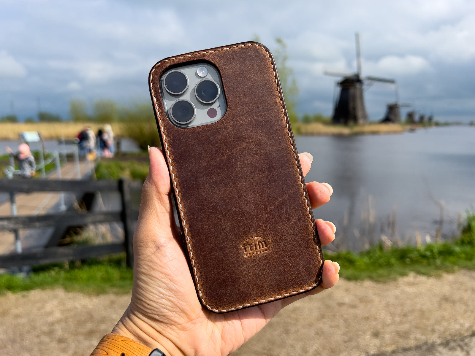 iPhone Leather Case | Handmade | Oil Waxed Leather | Dark Walnut