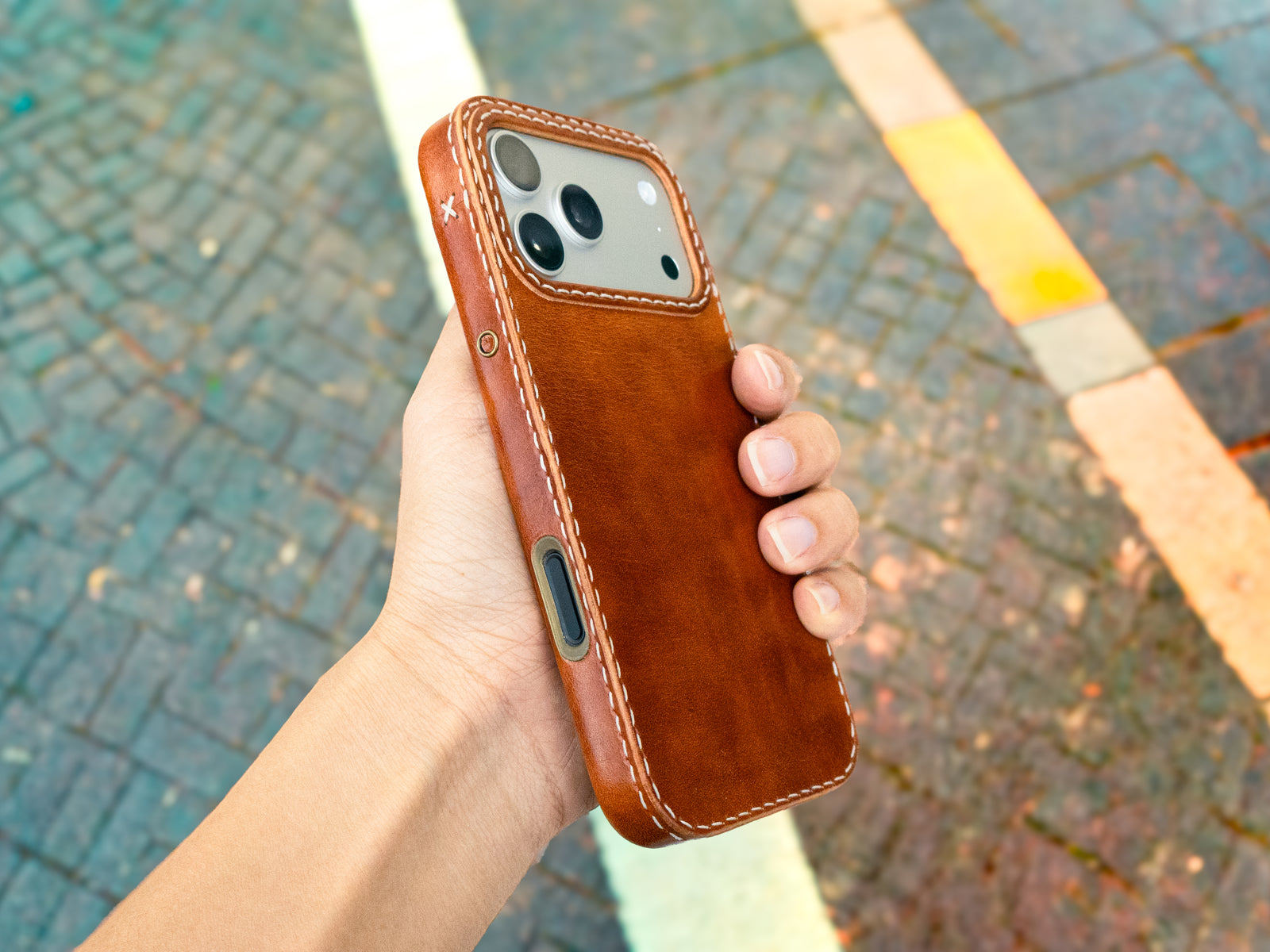 Handmade Leather iPhone Case · Ember