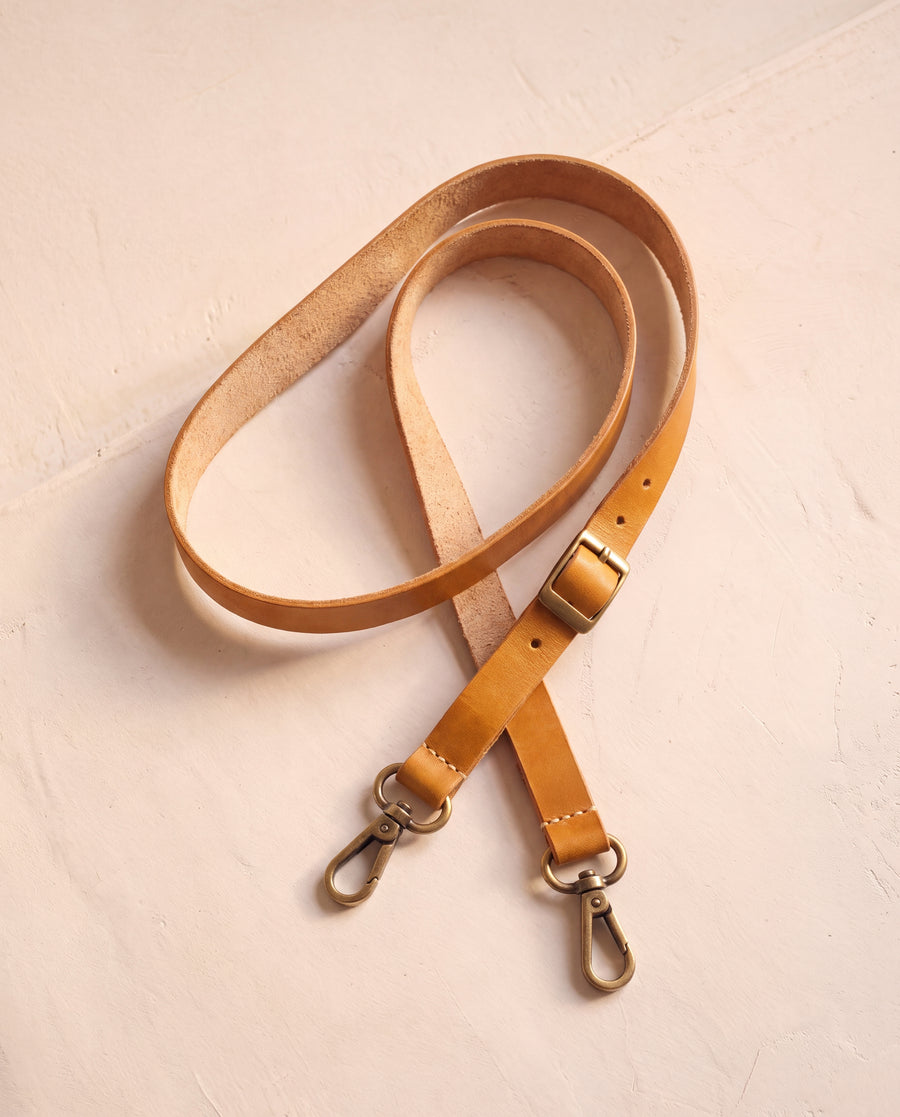 Handmade Leather iPhone Case with Crossbody Lanyard Strap · Honey