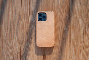 iPhone Leather Case | Handmade | Natural | Vegetable tanned leather